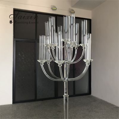 13 Arms Tall Glass Crystal Candle Holder Candlestick Wedding Table Decorations 160cmx68cm