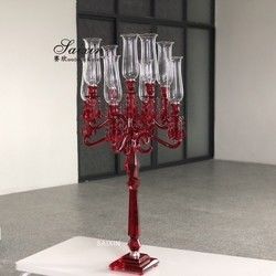 ZT-101B 9 arms blue colors crystal glass candelabra wedding table decoration