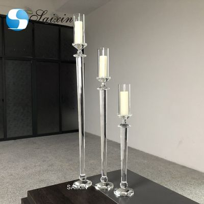 Clear Glass Pillar Candle Holders Wedding Table Center Pieces 115CM
