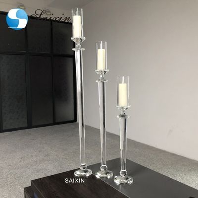 Clear Glass Pillar Candle Holders Wedding Table Center Pieces 115CM