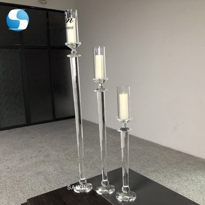 Clear Glass Pillar Candle Holders Wedding Table Center Pieces 115CM