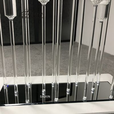 Taper Crystal Glass Candlestick Holders Set Of 2 15 Branches Hurricane For Water Floating