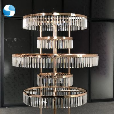 ZT-553  New design for wedding gold decoration table tree centerpiece hanging with  triangle crystals