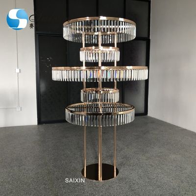 ZT-553  New design for wedding gold decoration table tree centerpiece hanging with  triangle crystals