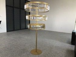 ZT-553  New design for wedding gold decoration table tree centerpiece hanging with  triangle crystals