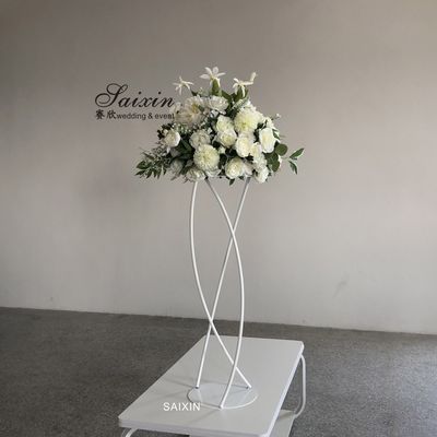 ZT-547W Unique design white flower stand metal for wedding centerpieces