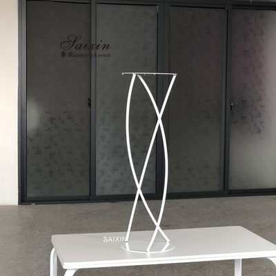 ZT-547W Unique design white flower stand metal for wedding centerpieces