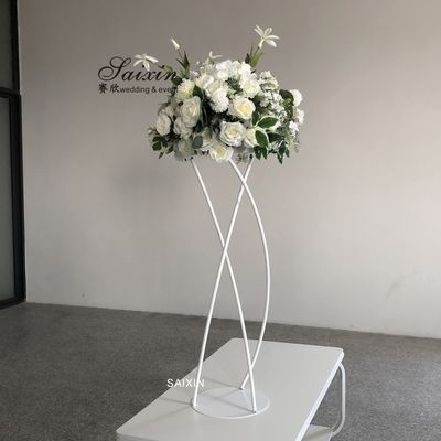 ZT-547W Unique design white flower stand metal for wedding centerpieces