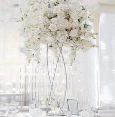 ZT-547W Unique design white flower stand metal for wedding centerpieces