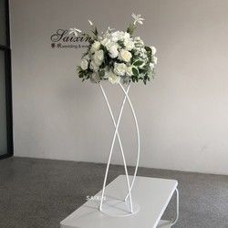 ZT-547W Unique design white flower stand metal for wedding centerpieces