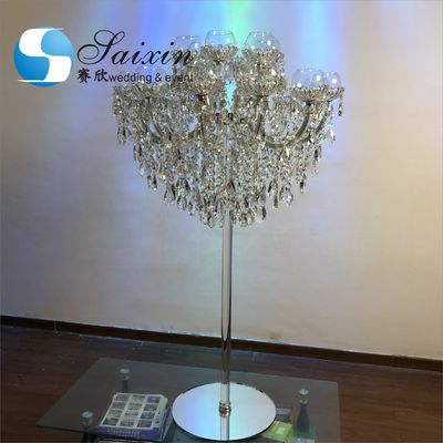 18 Arms Pendant Full Crystal Glass Pendant Chandelier Transparent Foot Candle Holder