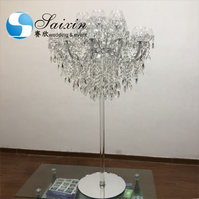 18 Arms Pendant Full Crystal Glass Pendant Chandelier Transparent Foot Candle Holder