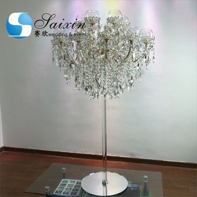 18 Arms Pendant Full Crystal Glass Pendant Chandelier Transparent Foot Candle Holder