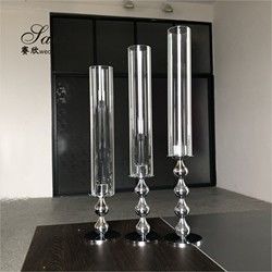 Gold Candlestick Holders Wedding Deco Centerpiece Metal Gourd 25CM 20CM