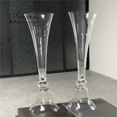 80cm Tall Reversible Trumpet Flower Arrangement Holder Glass Vase Wedding Decor