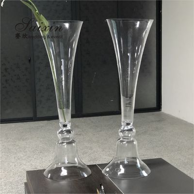 80cm Tall Reversible Trumpet Flower Arrangement Holder Glass Vase Wedding Decor