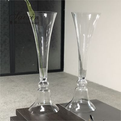 80cm Tall Reversible Trumpet Flower Arrangement Holder Glass Vase Wedding Decor