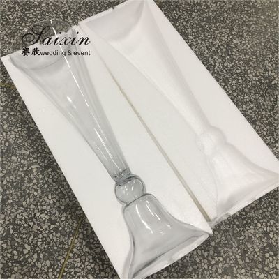 80cm Tall Reversible Trumpet Flower Arrangement Holder Glass Vase Wedding Decor