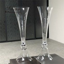 80cm Tall Reversible Trumpet Flower Arrangement Holder Glass Vase Wedding Decor