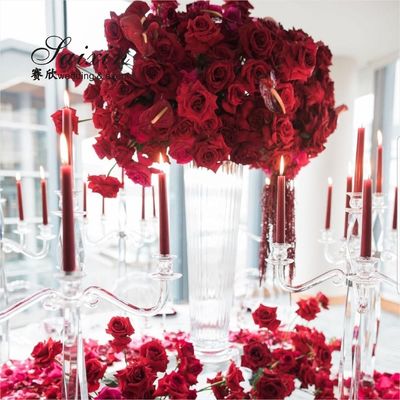 30 Inch Tall Small Glass Vase Decoration Wedding New Striped Cone Clear