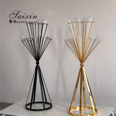 New design slinky black metal flower stands for event party decor