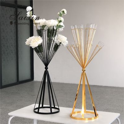 New design slinky black metal flower stands for event party decor