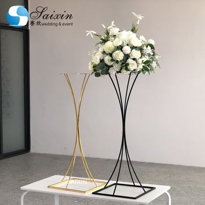 160CM wedding standing flower arrangements square gold black white