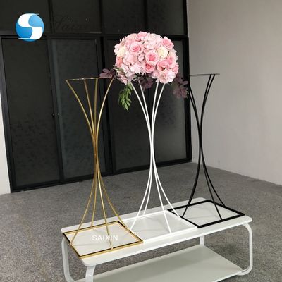 160CM wedding standing flower arrangements square gold black white