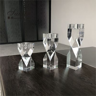 Brilliant Cut Wedding Votive Candle Holders Tealight Crystal Candelabra Wedding Centerpieces