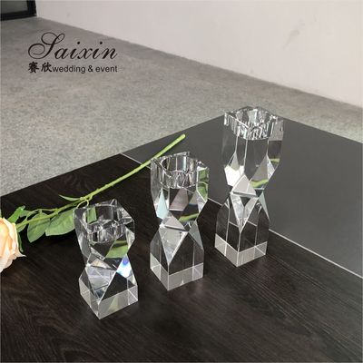 Brilliant Cut Wedding Votive Candle Holders Tealight Crystal Candelabra Wedding Centerpieces