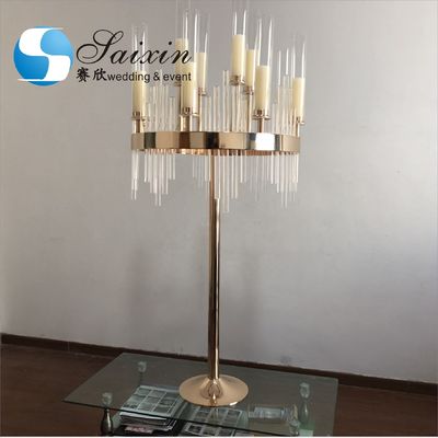 Heavy Black Metal And Crystal Candelabras For Sale  Large Standing 160cm