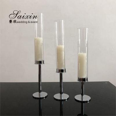 Single Rose Gold Candle Centerpieces Unity Metal Candle Holders 3 Piece Set