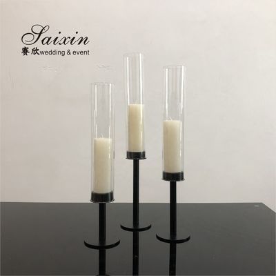 Single Rose Gold Candle Centerpieces Unity Metal Candle Holders 3 Piece Set