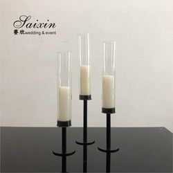 Single Rose Gold Candle Centerpieces Unity Metal Candle Holders 3 Piece Set