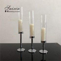 Single Rose Gold Candle Centerpieces Unity Metal Candle Holders 3 Piece Set