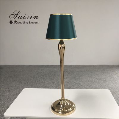 Tall Metal Flower Stand Wedding With Emerald Lamp Shade For Event Decor 100cm