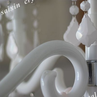 Blue Crystal Glass Candelabra Hurricane 9 Arm White Crystal Candelabra For Event Decor