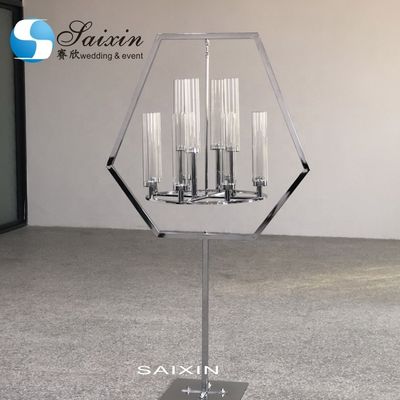 Candlestick Metal And Crystal Candelabra Chandelier Rectangular Tall 160CM