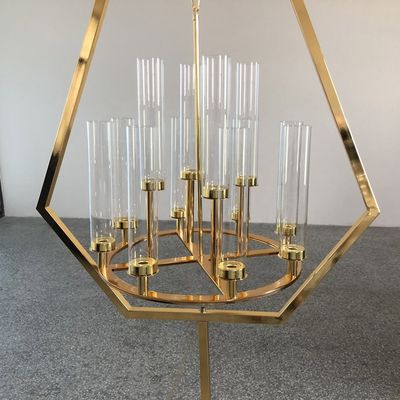 Candlestick Metal And Crystal Candelabra Chandelier Rectangular Tall 160CM
