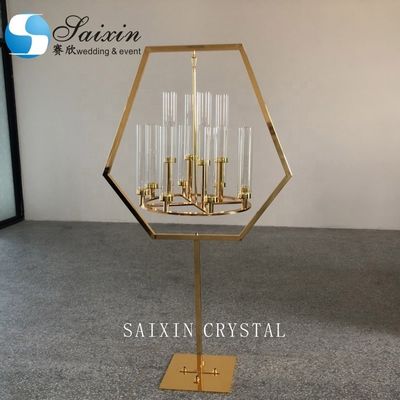 Candlestick Metal And Crystal Candelabra Chandelier Rectangular Tall 160CM