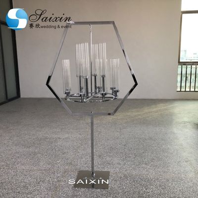 Candlestick Metal And Crystal Candelabra Chandelier Rectangular Tall 160CM