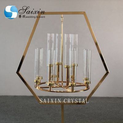 Candlestick Metal And Crystal Candelabra Chandelier Rectangular Tall 160CM
