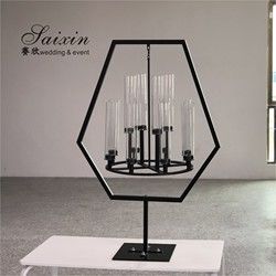 Candlestick Metal And Crystal Candelabra Chandelier Rectangular Tall 160CM