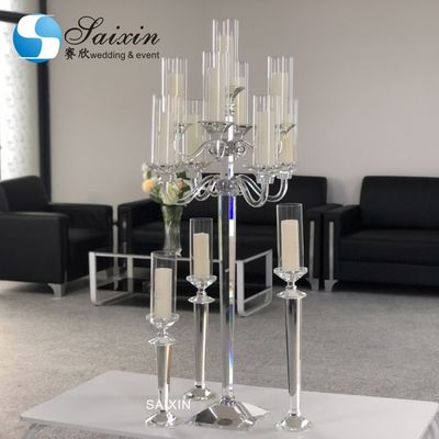 K9 Crystal Glass Candelabra For Sale Taper Pillar Candles Wedding Party Table Decor