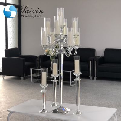 K9 Crystal Glass Candelabra For Sale Taper Pillar Candles Wedding Party Table Decor