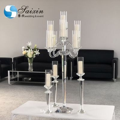 K9 Crystal Glass Candelabra For Sale Taper Pillar Candles Wedding Party Table Decor