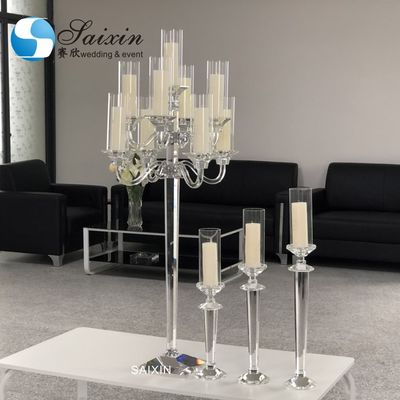 K9 Crystal Glass Candelabra For Sale Taper Pillar Candles Wedding Party Table Decor