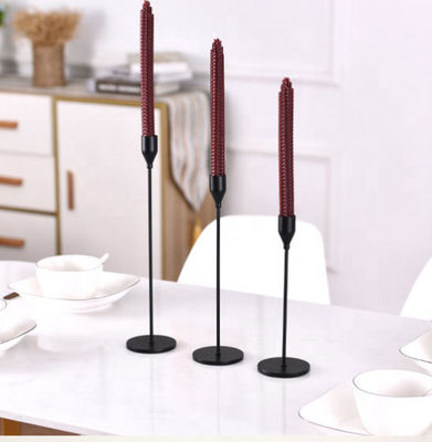Wholesale simple 3 piece set rose gold metal candlestick holder for home wedding decoration
