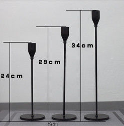 Wholesale simple 3 piece set rose gold metal candlestick holder for home wedding decoration