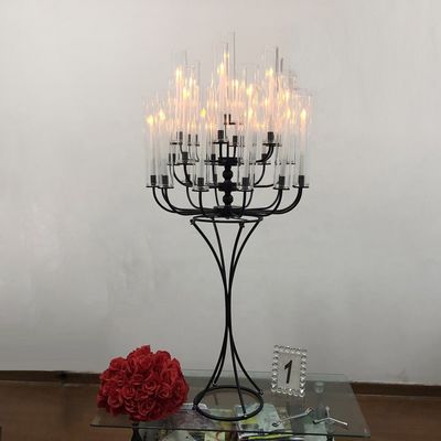 25 Arm Black Metal Candelabra Candle Holder Wedding Decoration 150CM
